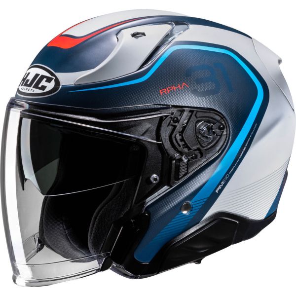 Jet helmets HJC Open-Face/Jet Moto Helmet RPHA 31 Kouv Grey/Red/Bue 24
