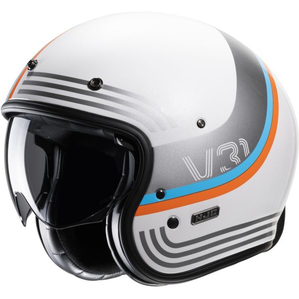 Casti Moto Jet (Open Face) HJC Casca Moto Open-Face/Jet V31 Byron Retro White/Grey/Orange/Blue 24