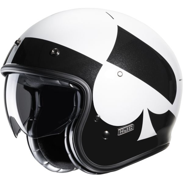 Casti Moto Jet (Open Face) HJC Casca Moto Open-Face/Jet V31 Kuz Retro White/Black 24