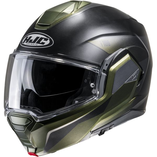 Casti Moto Integrale HJC Casca Moto Full-Face i100 Beis Black/Green/Grey 24