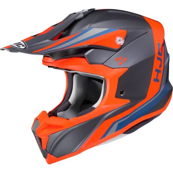 Helmets MX-Enduro HJC MX/Enduro Moto Helmet i50 Flux Grey/Blue/Orange 24