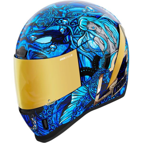 Full face helmets Icon Full-Face Helmet Airform Ships Company Blue