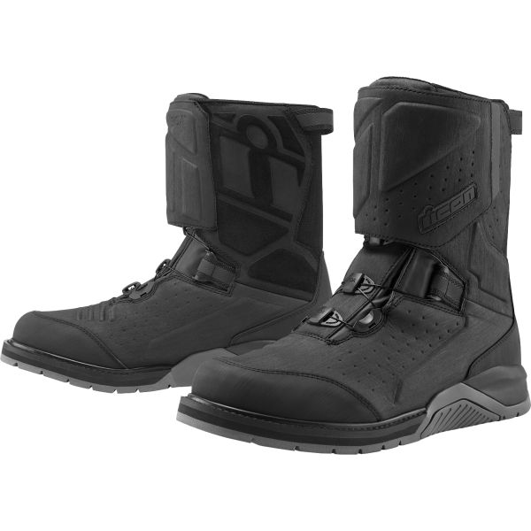  Icon Alcan Waterproof Moto Boots Black