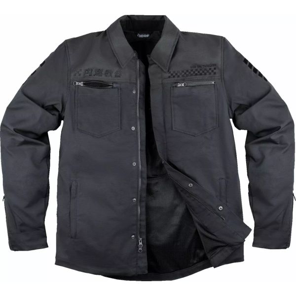 Geci Moto Textil Icon Geaca Moto Textila Upstate Canvas National Black 25