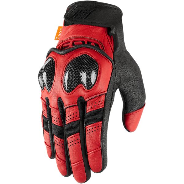 Gloves Racing Icon Moto Leather Gloves Contra 2 Red