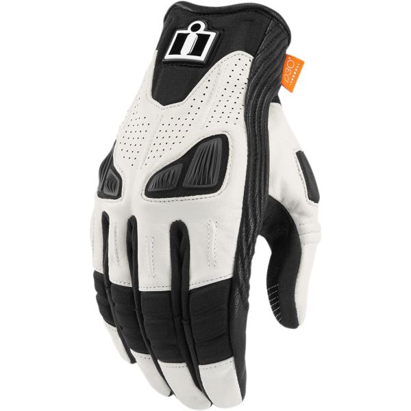  Icon Moto Leather Gloves Lady Automag 2 White