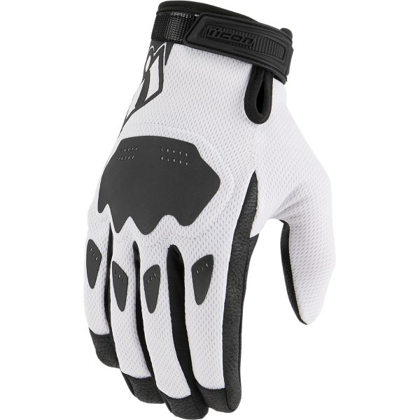 Manusi Moto Sport si Piele Icon Manusi Moto Textile Hooligan White