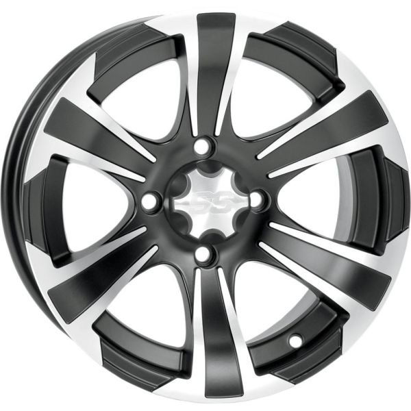  ITP WHEEL SS ALLOY SS312 MATTE BLACK WITH MACHINED 12x7 BOLT PATTERN 4/110 OFFSET 2+5