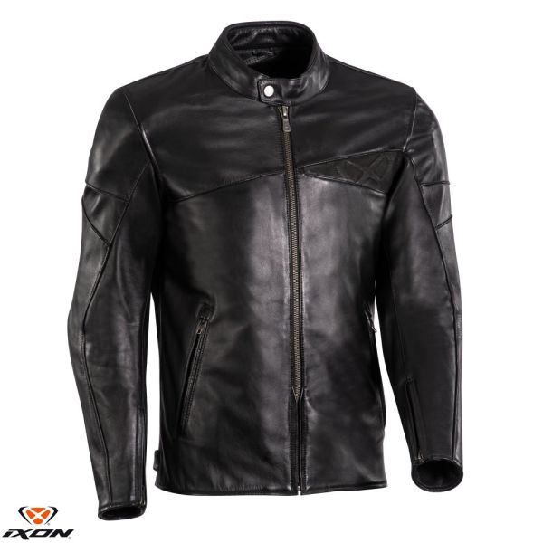 Leather Jackets Ixon Leather Moto Jacket Cranky MS Black