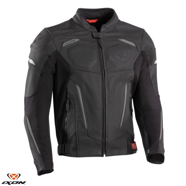 Leather Jackets Ixon Moto Leather Jacket Racing Ceros Black 24