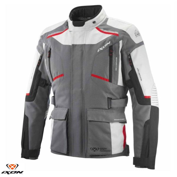 Textile jackets Ixon Textile Moto Jacket Touring Midgard MS Gray/Black/Red 24