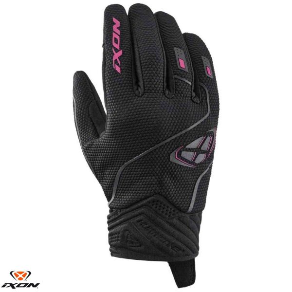 Gloves Womens Ixon Lady Textile Moto Gloves Hurricane 2 LS Black/Fuchsia 24