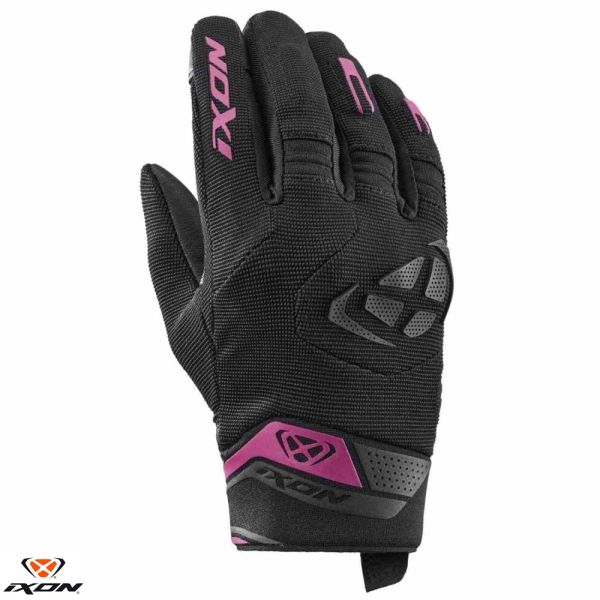 Gloves Womens Ixon Lady Textile Moto Gloves Mig 2 LS Black/Fuchsia 24