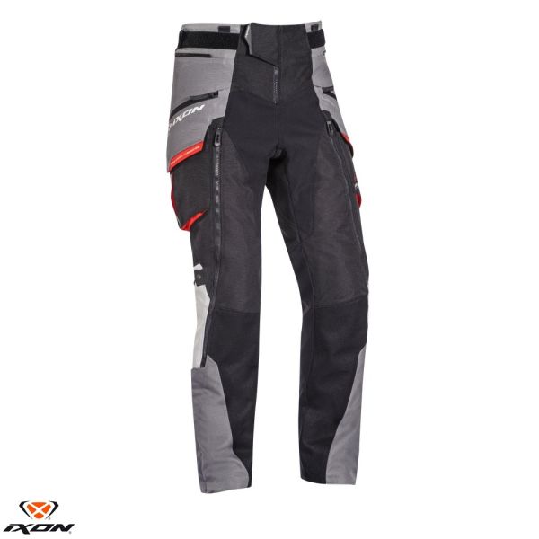  Ixon Pantaloni Moto Textili Ragnar MS Black/Gray/Red 24