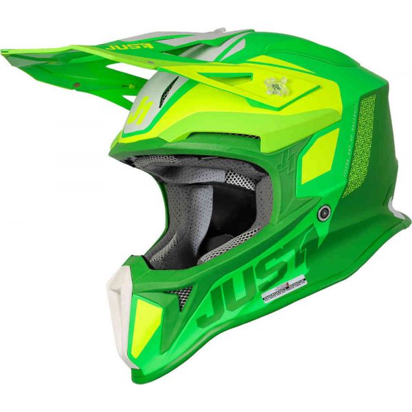 Helmets MX-Enduro Just1 Helmet J18 MIPS Pulsar Fluo Lime Green