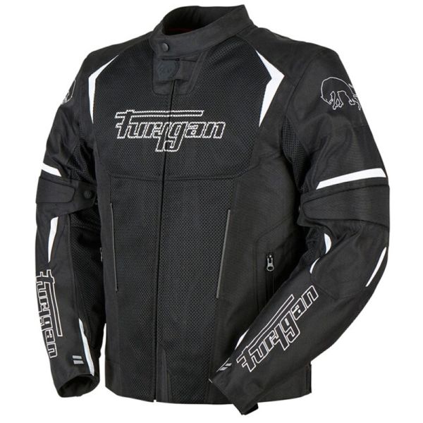 Textile jackets Furygan Ultra Spark Vented 3 In 1 Black/White Textile Moto Jacket