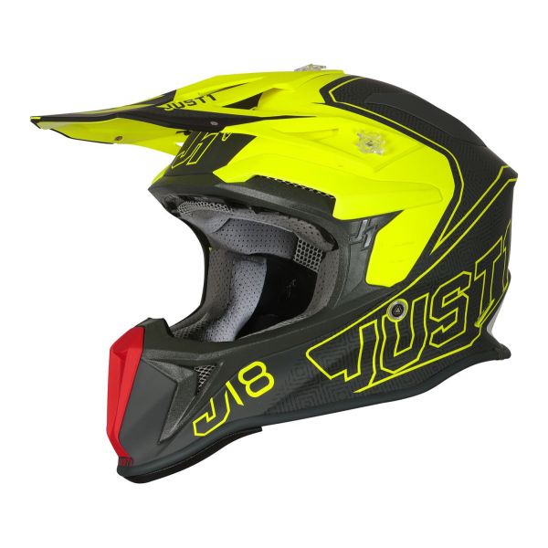 Helmets MX-Enduro Just1 Enduro Helmet J18 Vertigo Red/Grey/Yellow Fluo Matt