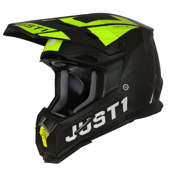 Helmets MX-Enduro Just1 Enduro Helmet J22 Adrenaline Black/Yellow Fluo Carbon Matt