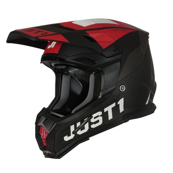 Helmets MX-Enduro Just1 Enduro Helmet J22 Adrenaline Red/White/Carbon Matt