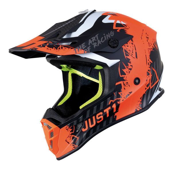  Just1 Casca Moto Enduro J38 Mask Fluo Orange/Titanium/Black