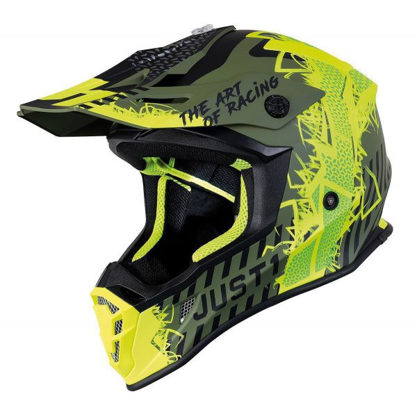  Just1 Helmet J38 Mask Fluo Yellow/Black/Army Green