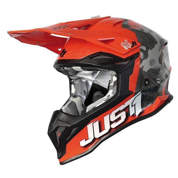 Helmets MX-Enduro Just1 Helmet J39 Kinetic Grey Camo/Fluo Orange