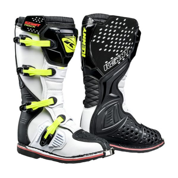 Boots MX-Enduro Kenny MX Track Boots White Neon Yellow