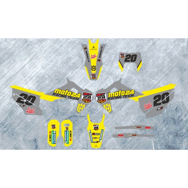  Lets Ride Graphics Kit Moto24 2023 for Husqvarna Neon