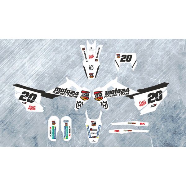  Lets Ride Graphics Kit Moto24 2023 for Husqvarna White