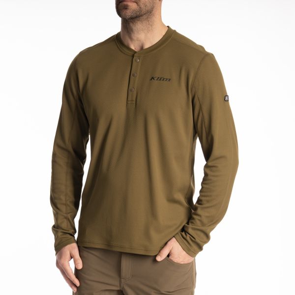 Tricouri/Camasi Casual Klim Bluza Sidewinder Wool Long Sleeve Dark Olive 25