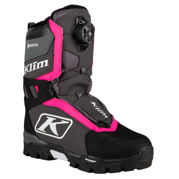  Klim Snowmobil Boots Lady Aurora GTX BOA Boot Knockout Pink