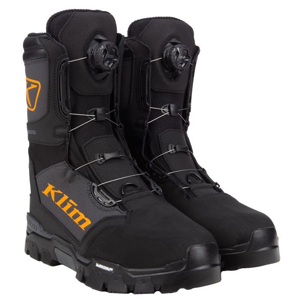  Klim Bocanci Snowmobil Klutch GTX BOA Asphalt/Strike Orange 24