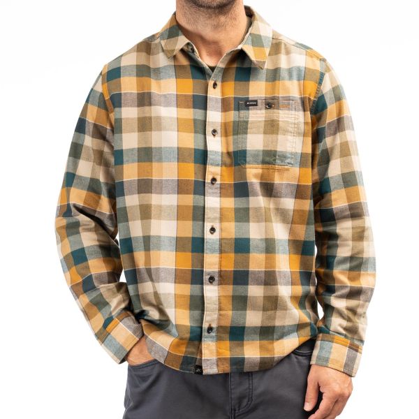 Tricouri/Camasi Casual Klim Camasa Alderson Midweight Flannel Dark Sea Golden Brown 24