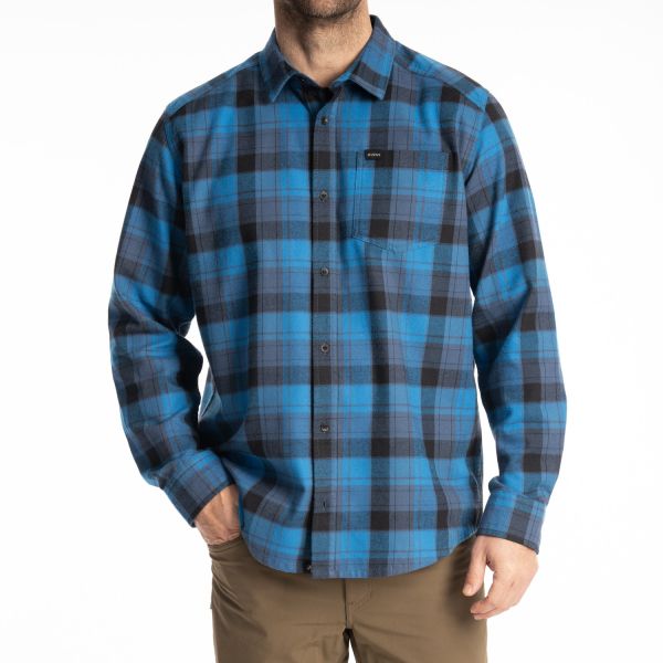 Tricouri/Camasi Casual Klim Camasa Cottonwood Midweight Blue Fusion/Black 25