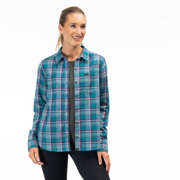 Casual T-shirts/Shirts Klim Sunlight Trail Midweight Lady Flannel Deep Lagoon Raspberry Radiance 24