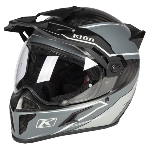 Casti Moto Adventure-Touring Klim Casca Krios Karbon Adventure Valiance Gray 2019