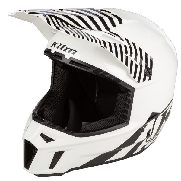  Klim Casca Moto Enduro F3 Carbon Off-Road Helmet ECE Illusion Black/White
