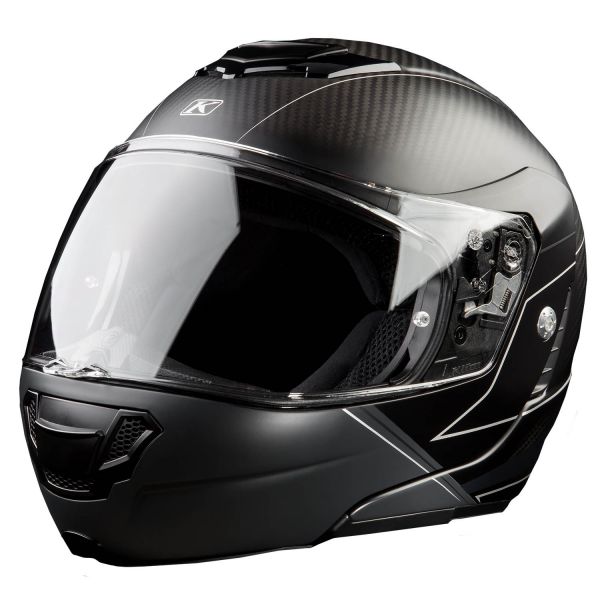 Casti Moto Flip-up (Modulabile) Klim Casca Moto Flip-Up TK1200 Karbon ECE/DOT Skyline Matte Black