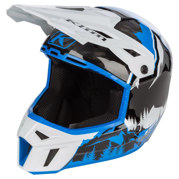 Helmets MX-Enduro Klim Moto MX/Enduro Helmet F3 Carbon ECE DNA Electric Blue Lemonade/White 24