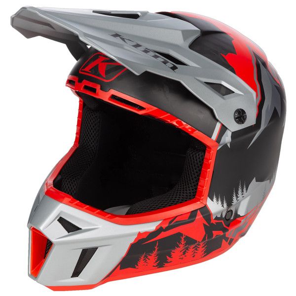 Helmets MX-Enduro Klim Moto MX/Enduro Helmet F3 Carbon ECE DNA Fiery Red/Monument Gray 24