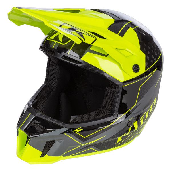 Helmets MX-Enduro Klim Moto MX/Enduro Helmet F3 Carbon ECE Velocity Black/Hi-Vis 24