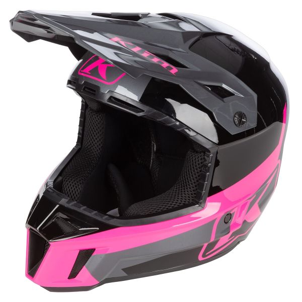 Casti Snowmobil Klim Casca Moto MX/Snow F3 ECE Fiery Icon Petrol/Black 24