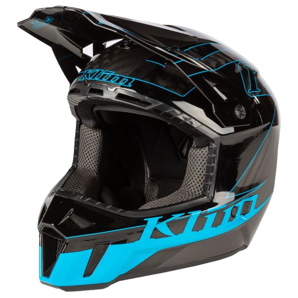  Klim Snowmobil Carbon Helmet F3 ECE Draft Vivid Blue