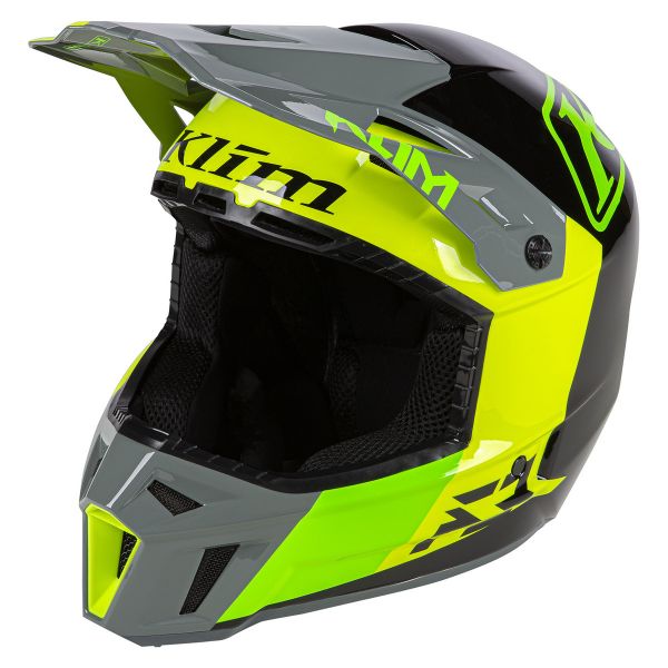 Helmets MX-Enduro Klim Snow Helmet F3 ECE/DOT Prizm Electrik Lemonade