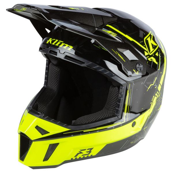 Casti Snowmobil Klim Casca Snowmobil F3 ECE Recoil Hi-Vis