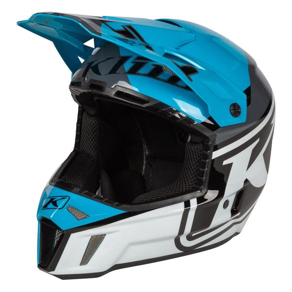  Klim Snowmobil Helmet F3 ECE Disarray Vivid Blue