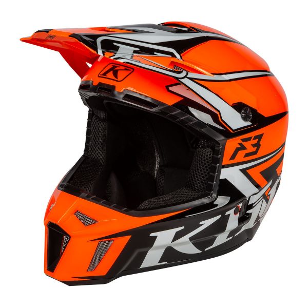 Casti Snowmobil Klim Casca Moto Enduro F3 Helmet ECE Stark Strike Orange