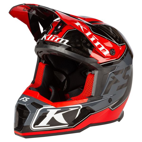 Casti Snowmobil Klim Casca Moto Enduro F5 Helmet ECE Shred High Risk Red
