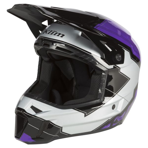  Klim F3 Snowmobil Helmet ECE Verge Heliotrope/Metallic Silver