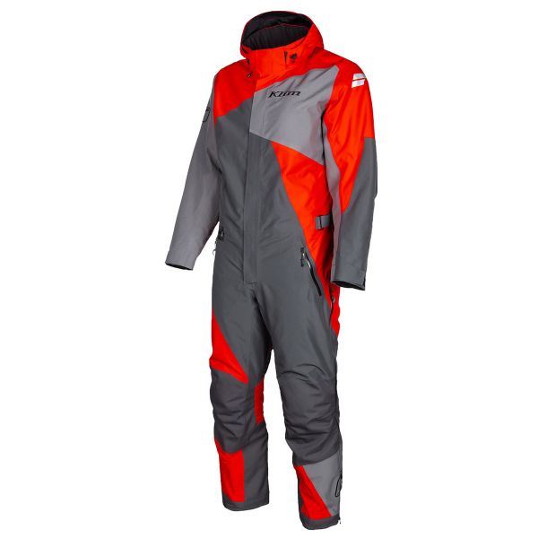 Monosuits Snowmobiles Klim Insulated Snowmobil Monosuit Railslide One-Piece Asphalt-High Risk Red